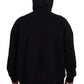 Dsquared² Black Cotton Hooded Printed Pullover Sweater