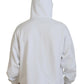 Dsquared² White Cotton Hooded Printed Men Pullover Sweater