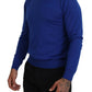 Dsquared² Blue Logo Print Long Sleeves Turtle Neck Sweater