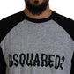 Dsquared² Two Tone Printed Long Sleeves Crew Neck T-shirt