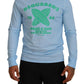 Dsquared² Light Blue Printed Long Sleeves Men Sweater