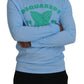 Dsquared² Light Blue Printed Long Sleeves Men Sweater