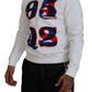 Dsquared² White Printed Long Sleeves Pullover Sweater