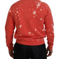 Dsquared² Orange Printed Long Sleeves Pullover Sweater