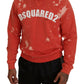 Dsquared² Orange Printed Long Sleeves Pullover Sweater