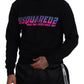 Dsquared² Black Logo Print Long Sleeves Men Pullover Sweater