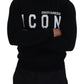 Dsquared² Black Logo Print Long Sleeves Men Pullover Sweater