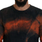 Dsquared² Black Orange Cotton Tie Dye Men Pullover Sweater