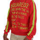 Dsquared² Orange Cotton Printed Long Sleeves Pullover Sweater