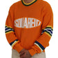 Dsquared² Orange Printed Long Sleeves Men Pullover Sweater