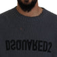 Dsquared² Gray Men Tattered Knitted Pullover Sweater