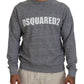 Dsquared² Gray Crystal Embellishment Men Pullover Sweater