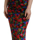 Dsquared² Multicolor Floral Bodycon Ruched Maxi Dress