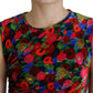 Dsquared² Multicolor Floral Bodycon Ruched Maxi Dress