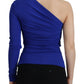 Dsquared² Blue Viscose One Shoulder Slim Fit Blouse Top