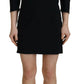 Dsquared² Black Polyester Long Sleeves Bodycon Sheath Dress