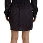 Dsquared² Black Logo Print Long Sleeves A-line Mini Dress