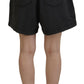 Dsquared² Black Cotton Mid Waist Tattered Tapered Shorts