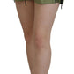 Dsquared² Green Cotton Mid Waist Drawstring Tapered Shorts