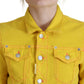 Dsquared² Yellow Collared Long Sleeves Denim Jacket