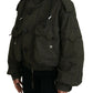 Dsquared² Green Cotton Hooded Cargo Button Jacket