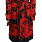 Dsquared² Red Printed Button Collared Desigual Coat Jacket