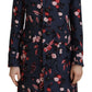 Dsquared² Multicolor Printed Women Long Coat Blazer Jacket