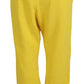 Dsquared² Yellow Mid Waist Logo Print Jogger Trouser Pants