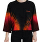 Dsquared² Black Cotton Tie Dye Crew Neck Casual Top