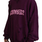 Dsquared² Purple Cotton Distressed Printed Long Sleeve Sweater