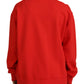 Dsquared² Red Cotton Printed Crew Neck Long Sleeve Sweater