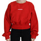 Dsquared² Red Logo Print Women Crew Neck Long Sleeve Sweater