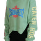 Dsquared² Green Logo Printed Crew Neck Long Sleeve Sweater