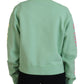 Dsquared² Green Logo Printed Crew Neck Long Sleeve Sweater