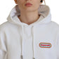 Dsquared² White Logo Patch Cotton Hoodie Sweatshirt Sweater