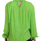 Dsquared² Green Stars Print Viscose Long Sleeves Blouse Top