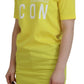 Dsquared² Yellow CottonShiny Icon Renny Dress Crewneck T-shirt