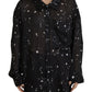 Dsquared² Black Polka Dots Collared Button Down Blouse Top