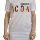 Dsquared² White Cotton Icon Logo Print Crewneck T-shirt