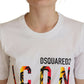 Dsquared² White Cotton Icon Logo Print Crewneck T-shirt