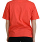 Dsquared² Orange Logo Cotton Crewneck Short Sleeve T-shirt