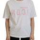 Dsquared² White Cotton Shiny Icon East Tee Crewneck T-shirt