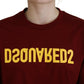 Dsquared² Maroon Logo Cotton Crewneck Short Sleeve Tee T-shirt