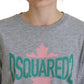 Dsquared² Gray Logo Cotton Crewneck Short Sleeve Tee T-shirt