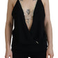 Dsquared² Black Embellished Deep V-neck Sleeveless Tank Top