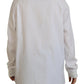 Dsquared² White Cotton Button Down Long Sleeves Crewneck Top