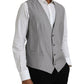 Dolce & Gabbana Light Gray Wool Formal Dress Waistcoat Vest