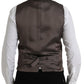 Dolce & Gabbana Black Brown Silk Waistcoat Dress Formal Vest