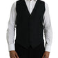 Dolce & Gabbana Black Wool Waistcoat Dress Formal Vest