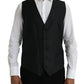 Dolce & Gabbana Black Wool Waistcoat Dress Formal Vest